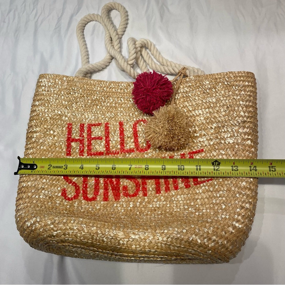 Disney x Junk Food Hello Sunshine Straw Tote Bag‎ Summer Beach Travel Casual - Picture 7 of 11